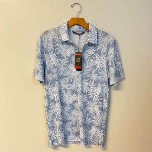 Travis Mathew golf polo season journey ash blue small NWT $99 TravisMathew